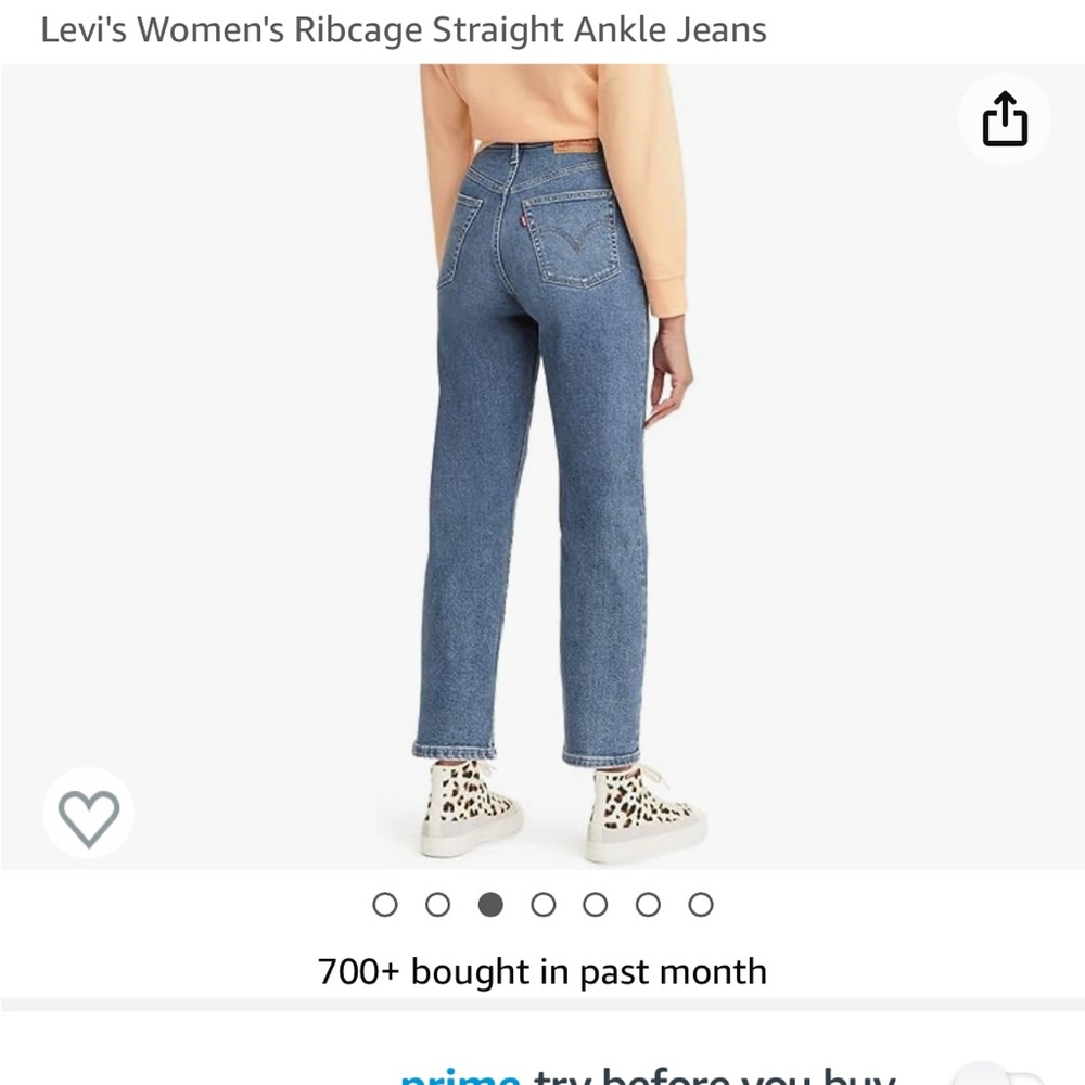 Levi's Women's Ribcage Straight Ankle Jeans- SIZE 25, light indigo